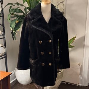 Vintage faux fur Double-Breasted coat